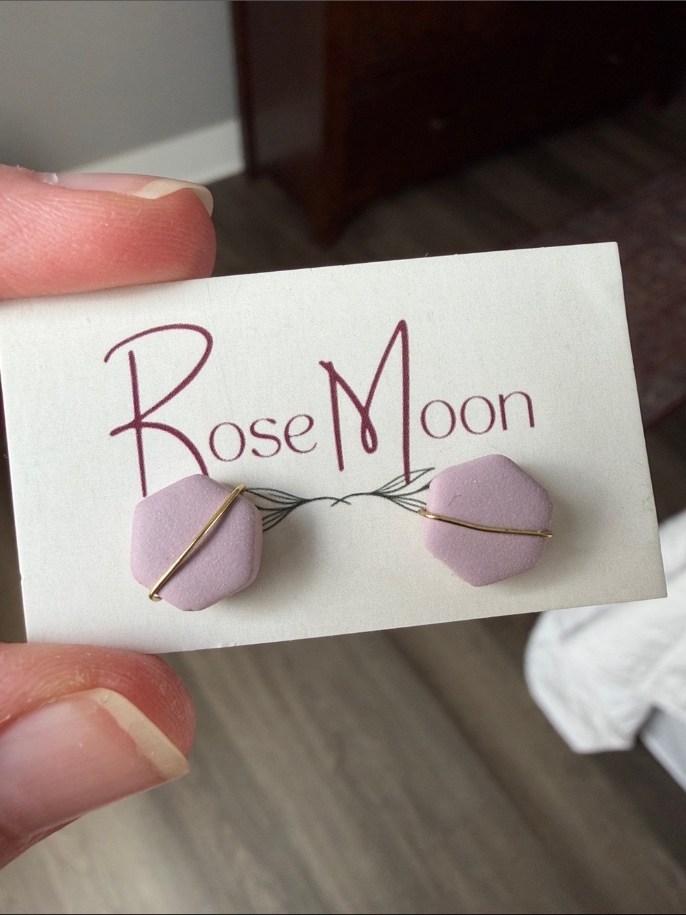 Clay stud earrings, blush pink mauve